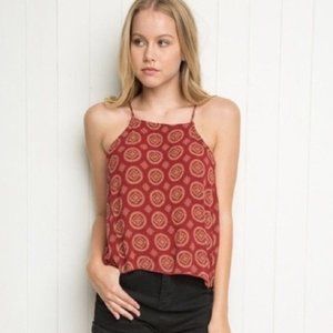 Brandy Melville Red Medallion Kiara Tank Top